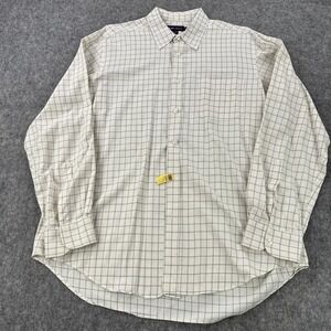 Ralph Lauren Purple Label Shirt Mens XXL Windowpane Long Sleeve Made in Italy